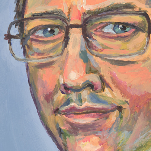 Self Portrait With Grey And Blue